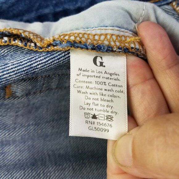 G. Label Goop Jeans Women's 29 Blue Hi-Rise Wide Leg Med Wash Denim USA - Picture 12 of 16